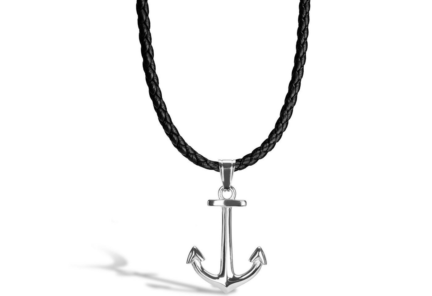 SERASAR Lederband LederHalskette mit Edelstahl Anhänger "Anchor" (1-tlg), aus Echtleder von SERASAR