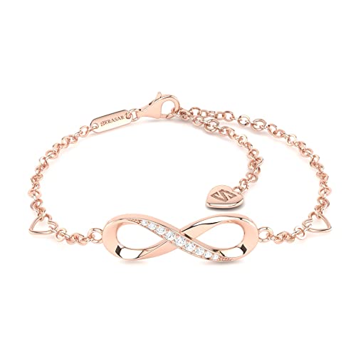 SERASAR Silber Armband Damen Schmuck 925 Sterling 18 Karat Rose Gold Kette Mädchenarmband Mädchen Armreif Geschenk Idee Valentinstag Jahrestag Geburtstag Geschenke für Frauen von SERASAR