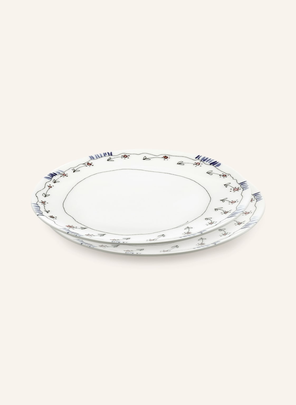 Serax 2er-Set Dessertteller Midnight Flowers Anemone S rot Serax 2er-Set Dessertteller Midnight Flowers Anemone S rot von SERAX