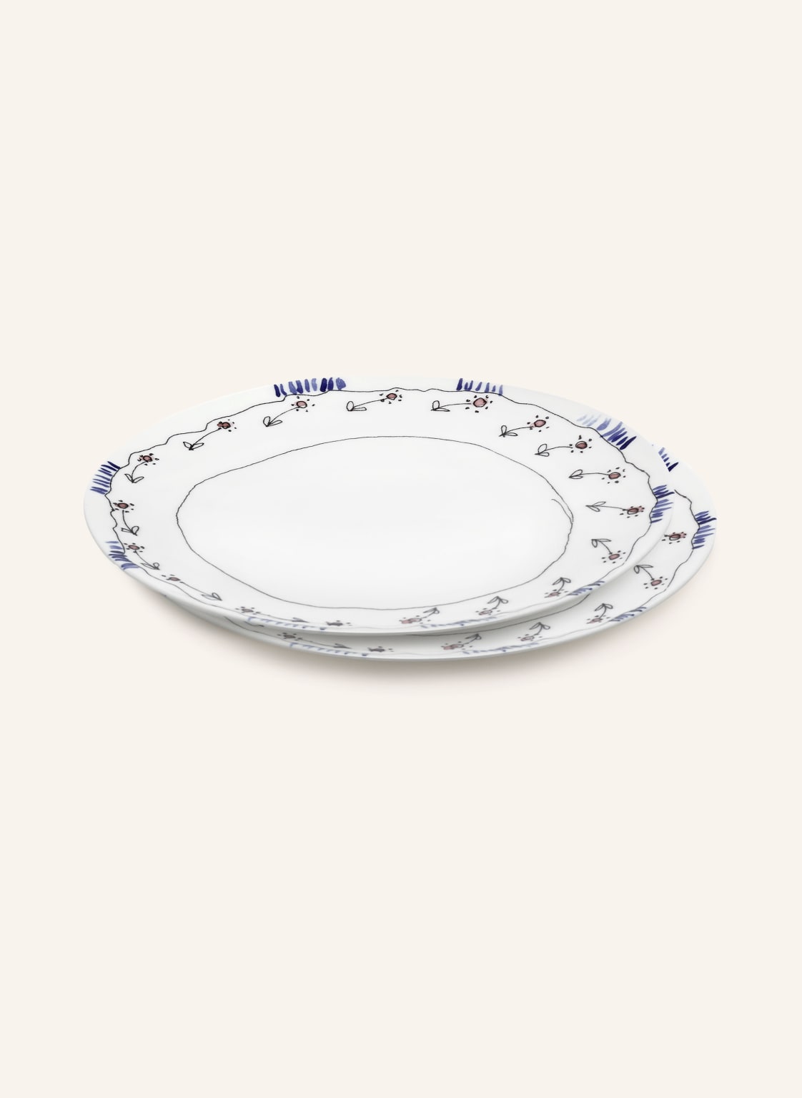 Serax 2er-Set Speiseteller Midnight Flowers Anemone M rot Serax 2er-Set Speiseteller Midnight Flowers Anemone M rot von SERAX