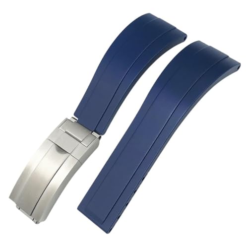 SERDAS 20 mm 21 mm Gummi-Silikon-Armband, passend für Rolex Submariner GMT OYSTERFLEX Daytona DEEPSEA, wasserdichtes Armband(Blue 1,20mm) von SERDAS