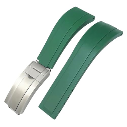 SERDAS 20 mm 21 mm Gummi-Silikon-Armband, passend für Rolex Submariner GMT OYSTERFLEX Daytona DEEPSEA, wasserdichtes Armband(Green 1,20mm) von SERDAS