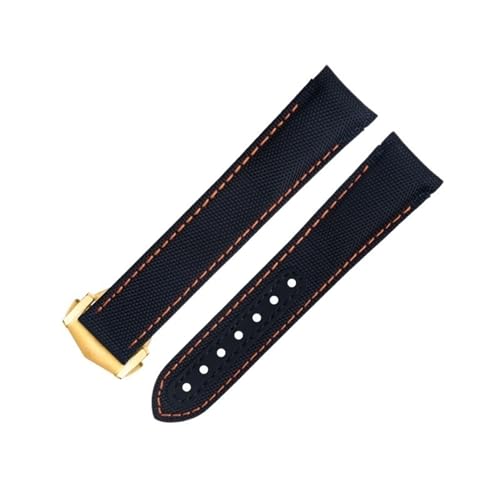 SERDAS 20 mm graues Nylongewebe-Uhrenarmband passend für Omega-Armband für AT150 Seamaster 300 Planet Ocean De Ville Speedmaster Uhrenarmband mit gebogenem Ende(Black 5) von SERDAS