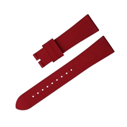 SERDAS 22 mm flaches Ende, weiches Fluorkautschuk-Uhrenarmband für TUDOR-Armband M79360. M79363, Edelstahl-Faltschließe, Black Bay 1958 GMT 41 mm Pelagos(RED 7) von SERDAS