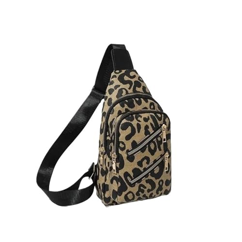 SERDAS Brusttasche Mode Kette Design Crossbody Taschen Gepard Vintage Damen Einzelne Schultertaschen Vintage Brusttaschen, Schwarz , Einheitsgröße von SERDAS