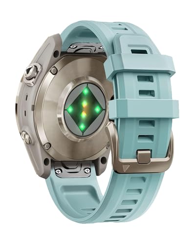 SERDAS Für Garmin Fenix ​​7s 6s 5s Pro Solar Silikon Licht Gold Schnalle Quick 20mm Uhrenarmbänder Ersatz für Garmin Epix Pro Gen 2 42mm Descent Mk2s/3/3i für Frauen Männer(Sea Foam) von SERDAS
