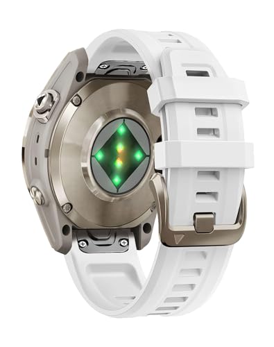 SERDAS Für Garmin Fenix ​​7s 6s 5s Pro Solar Silikon Licht Gold Schnalle Quick 20mm Uhrenarmbänder Ersatz für Garmin Epix Pro Gen 2 42mm Descent Mk2s/3/3i für Frauen Männer(White) von SERDAS