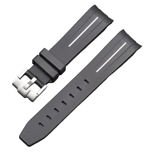 SERDAS Für Moonswatch Uhr gebogenes lückenloses Kautschukarmband für Omega Swatch Joint Planet Series Moon Mercury gebogenes Kautschukarmband Männer Frauen 20 mm Uhrenarmbänder(B) von SERDAS
