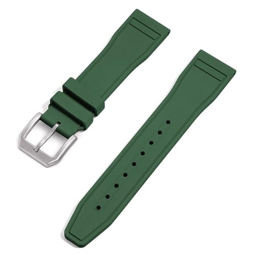 SERDAS Hochwertiges Fluorkautschuk FKM 20 mm 21 mm 22 mm Uhrenarmband Tauchen wasserdichte Schnellverschluss-Uhrenarmbänder(Green,22mm) von SERDAS