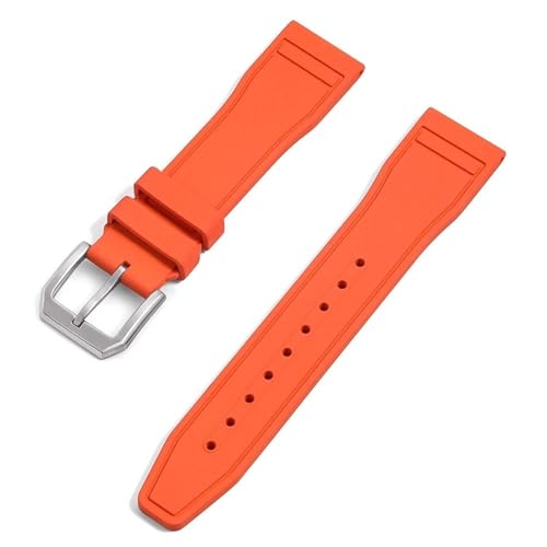 SERDAS Hochwertiges Fluorkautschuk FKM 20 mm 21 mm 22 mm Uhrenarmband Tauchen wasserdichte Schnellverschluss-Uhrenarmbänder(Orange,22mm) von SERDAS