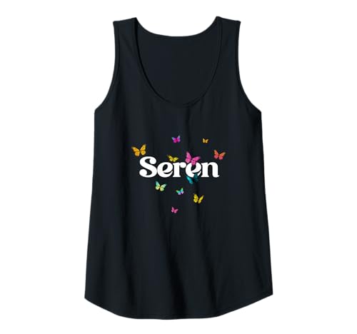 Damen Seren - Schöner Mädchen Name mit bunten Schmetterlingen Tank Top Damen Seren - Schöner Mädchen Name mit bunten Schmetterlingen Tank Top von SEREN Tochter Enkel Geburtstag Geschenkideen