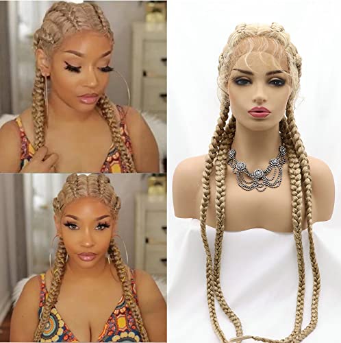 27#/613# Braun gemischt Blond Perücken 4xTwist geflochtene Perücke mit Babyhaar Synthetische Lace-Front-Zöpfe Perücke hitzebeständige Faser für Frauen natürlich aussehende Cosplay Drag Queen 27#/613# Braun gemischt Blond Perücken 4xTwist geflochtene Perücke mit Babyhaar Synthetische Lace-Front-Zöpfe Perücke hitzebeständige Faser für Frauen natürlich aussehende Cosplay Drag Queen von SERENEWIG