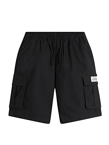 SERENYOU Jungen Cargo Shorts Kinder Sommer Kurze Hosen Camouflage Cargo Freizeithose Jungs Cargoshorts Schwarz 164-170 von SERENYOU