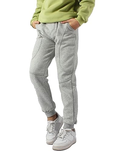 SERENYOU Jungen Jogginghose Kinder Fleece gefüttert Freizeithose Sports Sweathose Hellgrau 160 von SERENYOU