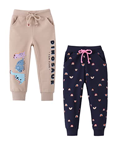 SERENYOU Jungen Jogginghose Kinder Jogger Hose Mädchen Baumwolle Sporthose 2-Pack 104 Stil 11 von SERENYOU