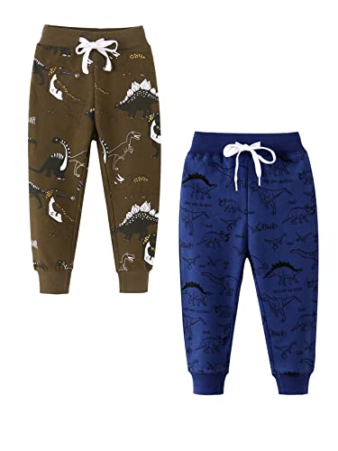 SERENYOU Jungen Jogginghose Kinder Jogger Hose Mädchen Baumwolle Sporthose 2-Pack 122 Stil 8 von SERENYOU