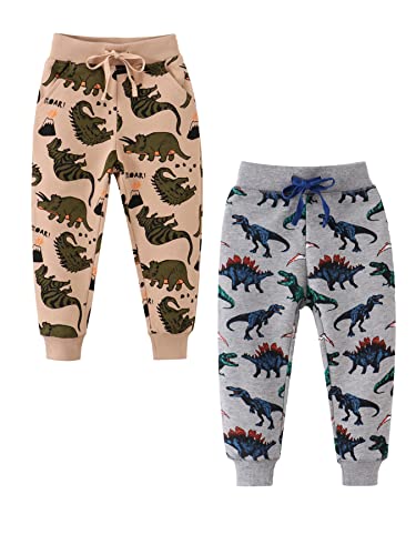 SERENYOU Jungen Jogginghose Kinder Jogger Hose Mädchen Baumwolle Sporthose 2-Pack 122 Stil 9 von SERENYOU
