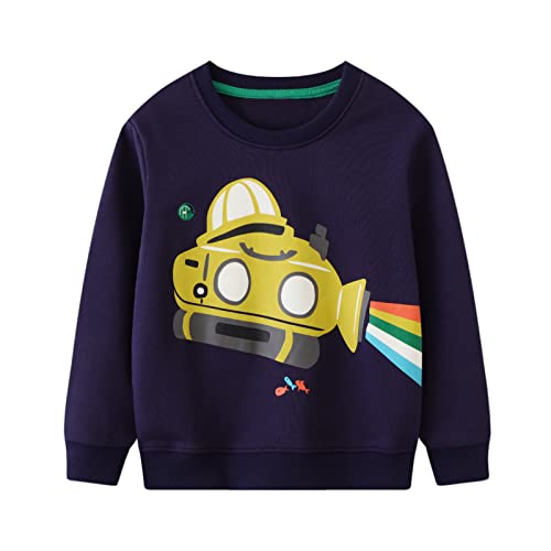 SERENYOU Jungen Leuchten Im Dunkeln Sweatshirt Kinder Pullover Baumwolle Langarm Top Jungs Crewneck Jumper 104 Stil 8 von SERENYOU