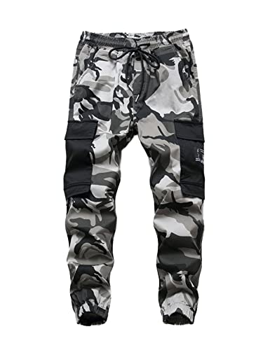 SERENYOU Jungen Tarnung Cargohose Jugendliche Camo Cargo Hose Kinder Camouflage Gummibund Militärhosen mit Multie-Taschen Stil 7 146-152 von SERENYOU