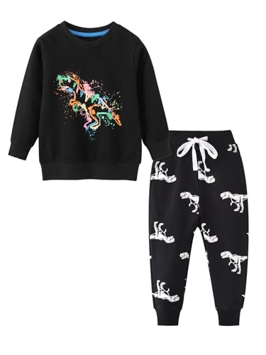 SERENYOU Kinder Jogginganzug Jungen Trainingsanzug Mädchen Sweatshirt Jogginghose Set Unisex Sweat Set 110 Stil 28 von SERENYOU