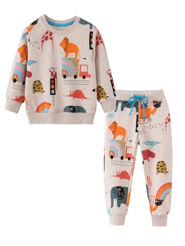 SERENYOU Kinder Jogginganzug Jungen Trainingsanzug Mädchen Sweatshirt Jogginghose Set Unisex Sweat Set 122 Stil 25 von SERENYOU