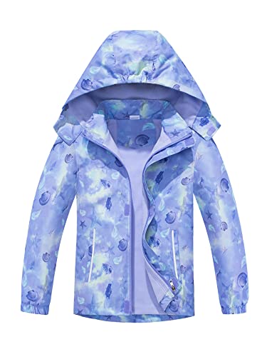 SERENYOU Mädchen Übergangsjacke Gefütterte Regenjacke Kinder Winddicht Warme Matschjacke mit Abtrennbare Kapuze DE:104-110 (manufacturers's size: 110) Stil 2 von SERENYOU