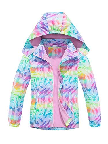 SERENYOU Mädchen Übergangsjacke Gefütterte Regenjacke Kinder Winddicht Warme Matschjacke mit Abtrennbare Kapuze DE:116-122 (manufacturers's size: 120) Stil 1 von SERENYOU