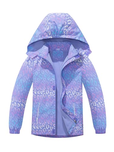 SERENYOU Mädchen Übergangsjacke Gefütterte Regenjacke Kinder Winddicht Warme Matschjacke mit Abtrennbare Kapuze DE:116-122 (manufacturers's size: 120) Stil 7 von SERENYOU