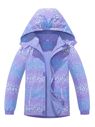 SERENYOU Mädchen Übergangsjacke Gefütterte Regenjacke Kinder Winddicht Warme Matschjacke mit Abtrennbare Kapuze DE:128-134 (manufacturers's size: 130) Stil 7 von SERENYOU