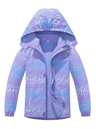 SERENYOU Mädchen Übergangsjacke Gefütterte Regenjacke Kinder Winddicht Warme Matschjacke mit Abtrennbare Kapuze DE:152-158 (manufacturers's size: 160) Stil 7 von SERENYOU