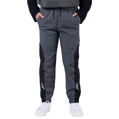 SERENYOU wasserdichte Hose Kinder Jungen Wanderhose Trekkinghose Jungs Jogginghosen 128-134 Grau von SERENYOU