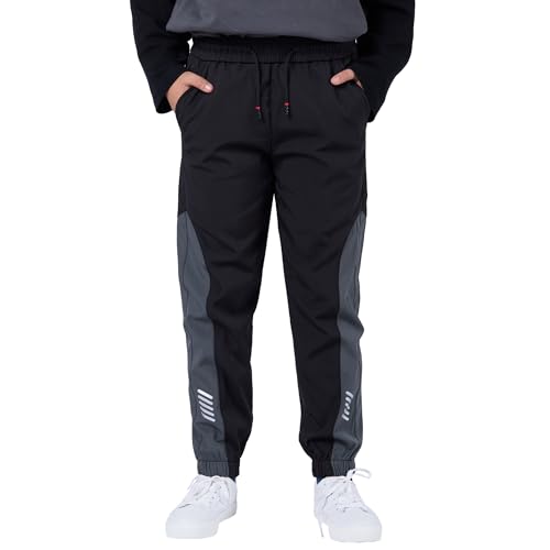 SERENYOU wasserdichte Hose Kinder Jungen Wanderhose Trekkinghose Jungs Jogginghosen 146-152 Schwarz von SERENYOU