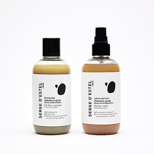 SERGE D'ESTEL PARIS Sulfatfreies Shampoo und Spray für fettiges Haar Vegane Formel mit grüner Tonerde, die das Volumen reinigt und überschüssigen Talg der Kopfhaut reguliert, 450 ml von SERGE D'ESTEL PARIS