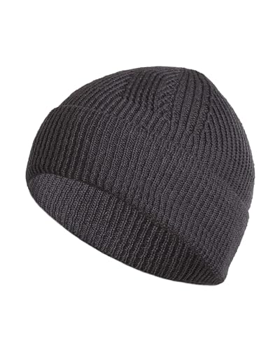 SERIMANEA Mütze Herren Winter - Mütze Damen Winter aus 50% Merinowolle - Warme Beanie Herren und Damen - Wintermütze Herren - Wintermütze Damen - Haube Herren - Graphit von SERIMANEA