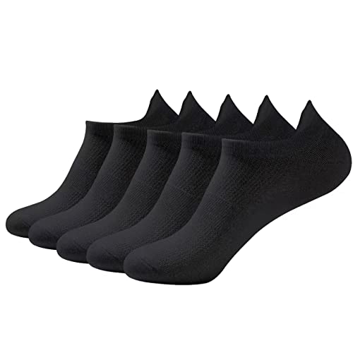 SERISIMPLE Frauen Knöchel dünne Socke Mesh Bamboo Beathable Ventilating Socken für Sommer Anti-Geruch Low Cut Cool Socke 5 Paare (Schwarz, 35-38) von SERISIMPLE