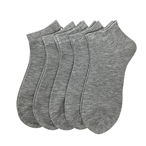 SERISIMPLE Frauen Bambus Knöchel Socken Knöchel Länge dünne Socke Geruch resistent Low Cut Socke 5 Paare (as3, numeric, numeric_39, numeric_42, regular, regular, Grau, 39-42) von SERISIMPLE