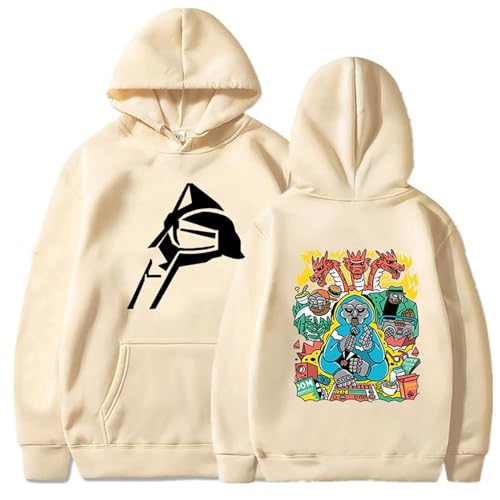 Mf Doom Printed Hoodie Sweatshirt Langarm Pullover Männer Casual Lose Bequeme Sweatshirt (S~3XL) (Color : 3, Size : L) von SERLA