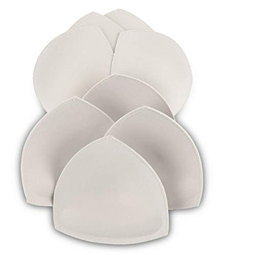 SERMICLE Damen BH-einsätze 4 Paare, Bra Pads genäht massiert für Sport-BH a/b oder c/d, d/e Cup A/B Cup Weiß von SERMICLE
