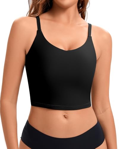 SERSARY Bikini Oberteil Damen Einzeln Schnell Trocknend Padded Cropped Tankini Oberteil Blumenmuster Bikinioberteile Bustier Push up Top Swim Badeoberteil Luftige Mesh-Innen,Schwarz,XL von SERSARY
