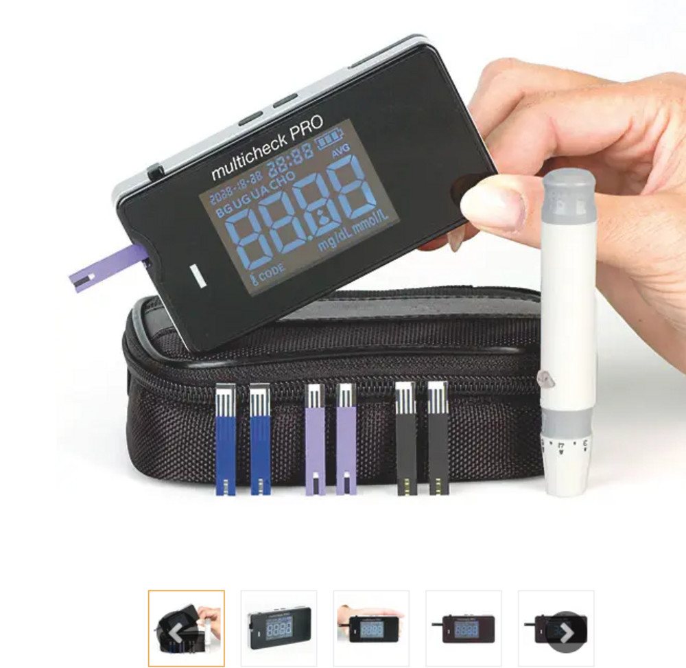 Lifetouch Blutzuckermessgerät Diagnostik-Set Lifetouch Multicheck PRO, Harnsäuremessgerät Cholesterolmessgerät, Blutentnahme mit Lanzette, Starter Set Lifetouch Blutzuckermessgerät Diagnostik-Set Lifetouch Multicheck PRO, Harnsäuremessgerät Cholesterolmessgerät, Blutentnahme mit Lanzette, Starter Set von Lifetouch