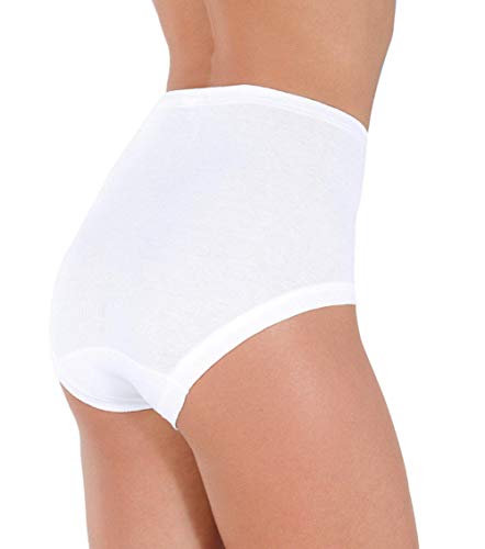 SES Taillenslip Damen 5er Pack 38 aus 100% Baumwolle weiß/Feinripp Unterhosen Damen Hohe Taille, hoher Leibhöhe und sanften Bündchen/Damen Taillenslip mit hohem Komfort von SES