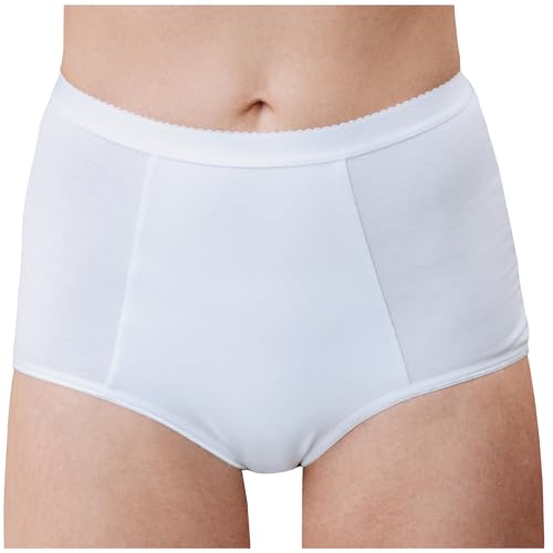 SES Formslip Damen 3er Pack Größe 38 weiß/hoher Bund & elastischer Gummibund/atmungsaktive Slips Mehrpack Baumwolle ohne Einschneiden – Damen-Slip langlebig, pflegeleicht & formstabil von SES