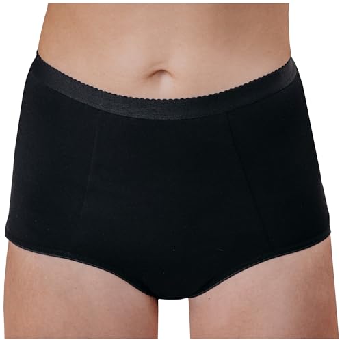 SES Formslip Damen 3er Pack Größe 48 schwarz/hoher Bund & elastischer Gummibund/atmungsaktive Slips Mehrpack Baumwolle ohne Einschneiden – Damen-Slip langlebig, pflegeleicht & formstabil von SES
