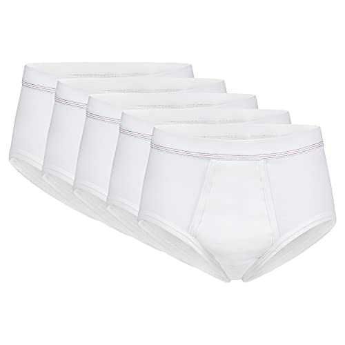 SES Feinripp Unterhosen Herren weiß 5er Pack aus 100% Baumwolle 3XL / kochfeste Herren Unterhosen mit Eingriff und Weichbund/Unterhosen Männer aus hochwertigem Feinripp von SES