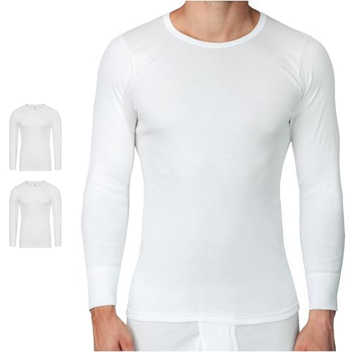 SES Langarm Shirt Herren 2er Pack Weiß 4XL / Feinripp Unterhemd Set aus 100% Baumwolle / Als Unterhemd oder Schlafshirt SES Langarm Shirt Herren 2er Pack Weiß 4XL / Feinripp Unterhemd Set aus 100% Baumwolle / Als Unterhemd oder Schlafshirt von SES