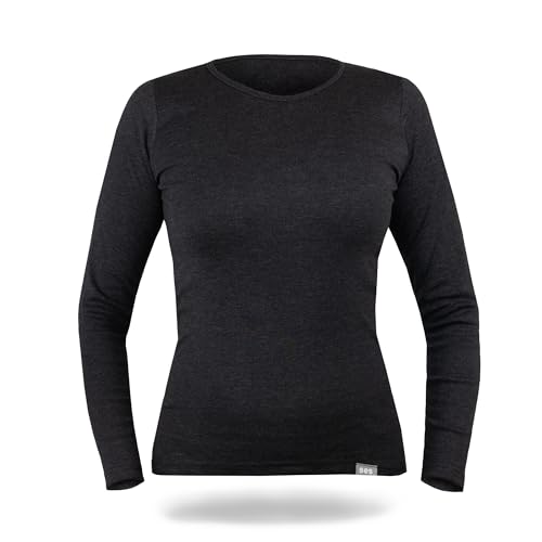 SES Thermoshirt Damen Langarm 38 Anthrazit aus 75% Baumwolle & 25% Polyester/atmungsaktive Thermo Oberteil Damen/Thermounterwäsche Damen für Wärme & Komfort von SES