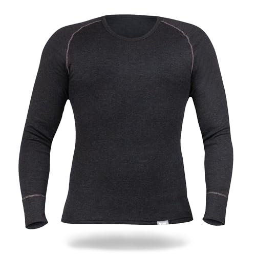 SES Thermoshirt Herren Langarm M Anthrazit aus 75% Baumwolle & 25% Polyester/atmungsaktive Thermo Langarmshirt Herren/Thermounterwäsche Herren für Wärme und Komfort von SES