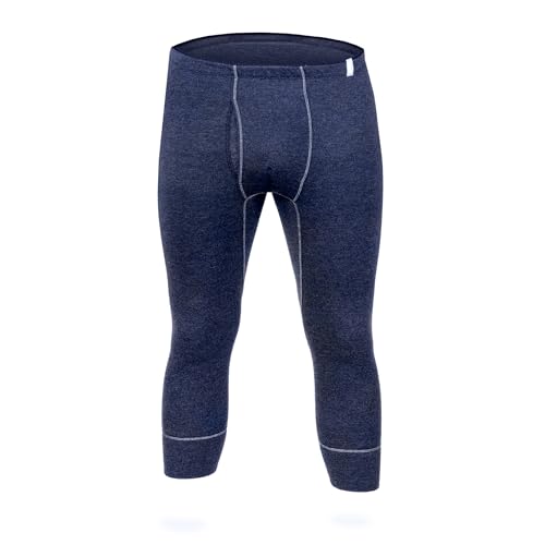 SES Thermounterhose Herren 3/4 mit Eingriff XXL Marine aus 75% Baumwolle & 25% Polyester/atmungsaktive Unterhosen Männer 3/4 mit Eingriff/Thermo Winter Unterwäsche Herren für Wärme & Komfort von SES