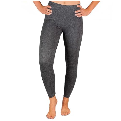 SES blickdichte Leggings Damen anthrazit meliert (48/50) / Leggings Damen Baumwolle/Leggins Damen mit Perfekter Passform und Komfort/Damen Leggings für vielfältige Looks von SES