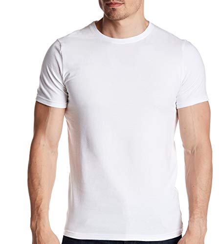 SES 2er Pack Herren Unterhemden mit Rundhalsausschnitt Weiß XXL/Basic Tshirt Herren aus 95% Baumwolle & 5% Elasthan/enganliegendes Herren T-Shirt & Business Unterhemd Herren weiß Kurzarm von SES
